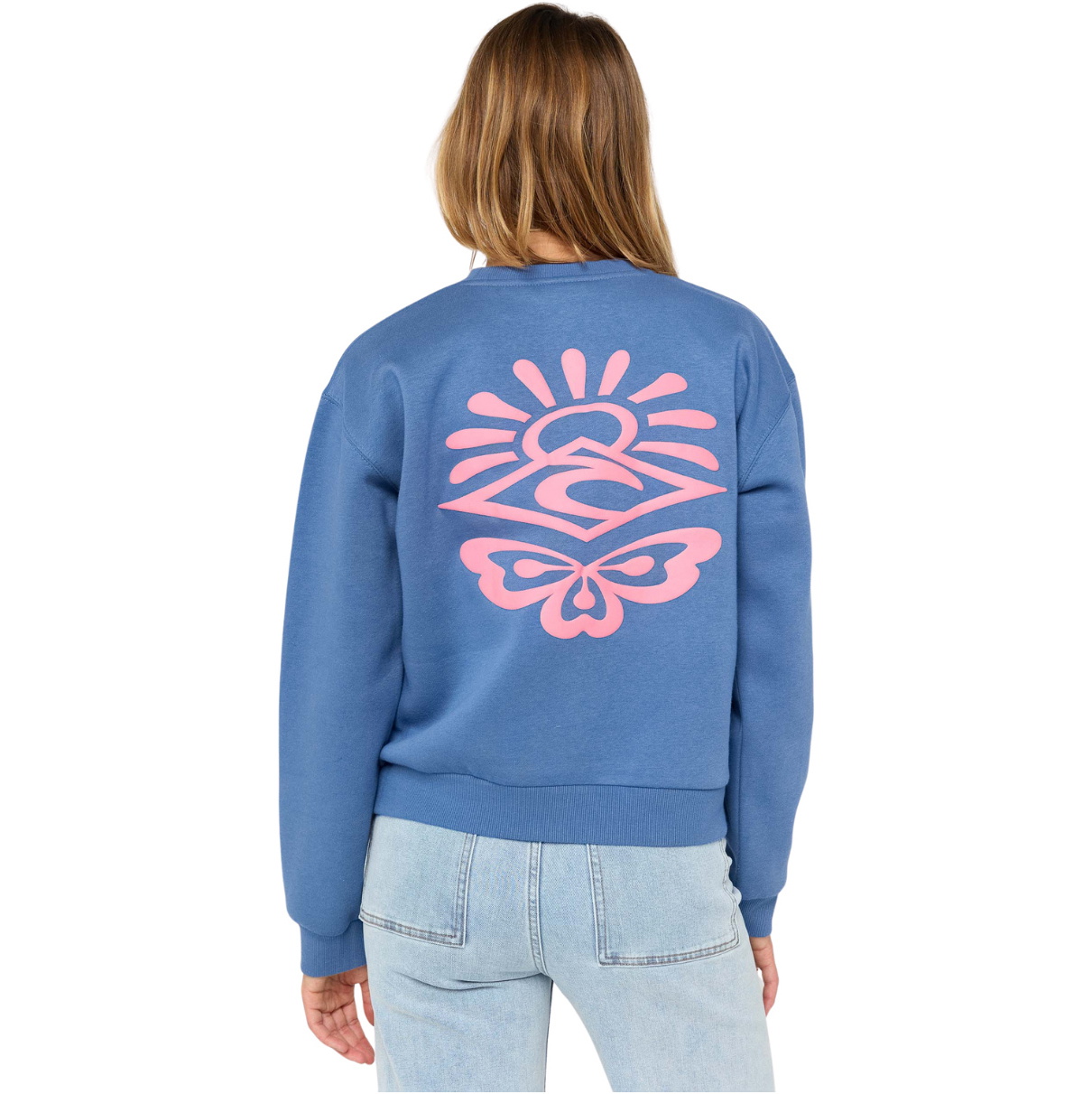 2025 Rip Curl Dames Icons Of Surf Ontspannen Crew Fleece 09SWFL - Moonlight Blue